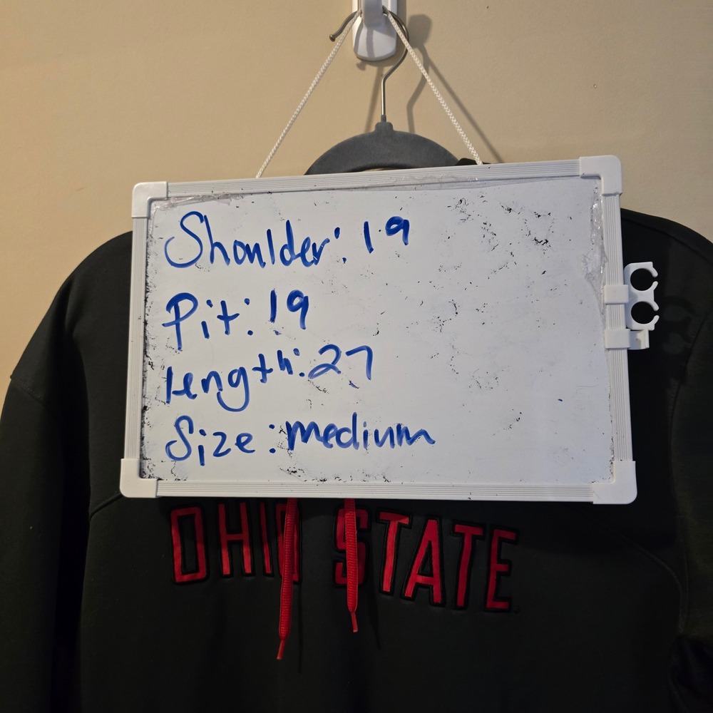 Nike Ohio State Hoodie Mens Medium Gray Red Therma-FIT Elite Buckeyes Sweatshirt - Picture 2 of 11